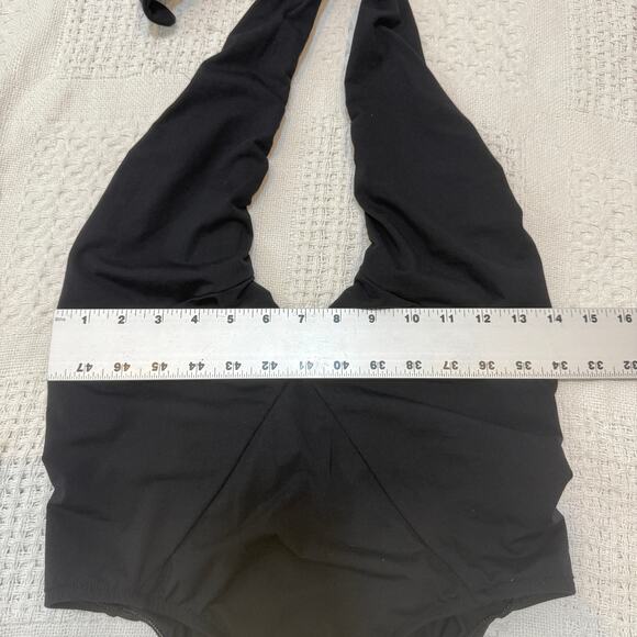 BCBGMaxazria Swim 10 deep plunge halter one piece swimsuit SW2 2989 - Picture 3 of 11